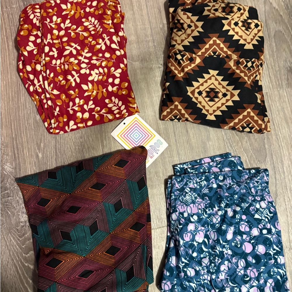 Lularoe os bundle new with tag Colorful Patterned Leggings 4 pairs